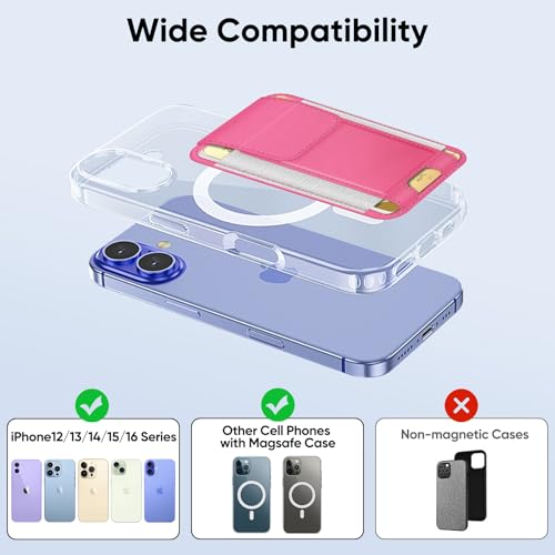 FINPAC MagSafe Wallet Magnetic Card Wallet Holder for Women Men - color: Pink