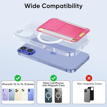 FINPAC MagSafe Wallet Magnetic Card Wallet Holder for Women Men - color: Pink