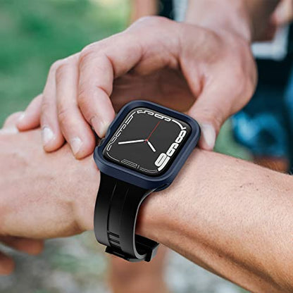 Amizee Rugged Case Compatible with Apple Watch Case Series 9/8/7 41mm SE 3/2/1 Series 6/5/4 40mm, Soft TPU Shockproof Bumper Drop Proof Protective Cover Compatible with iWatch - Blue - color: Blue, size: 40mm/41mm