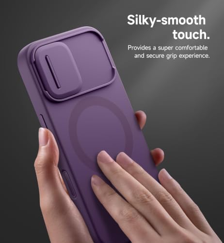 SURITCH for iPhone 17 Case with Camera Control Cover, Camera Slide Cover and Adjustable Kickstand, Compatible with MagSafe, Shockproof Bumper Protective Cases 6.3 Inch, Dark Purple - color: Dark Purple, size: IPhone 17-6.3"