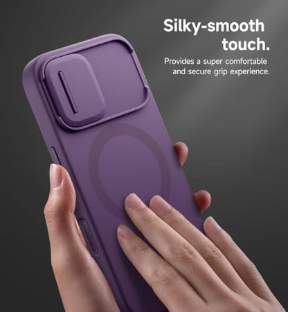 SURITCH for iPhone 17 Case with Camera Control Cover, Camera Slide Cover and Adjustable Kickstand, Compatible with MagSafe, Shockproof Bumper Protective Cases 6.3 Inch, Dark Purple - color: Dark Purple, size: IPhone 17-6.3"