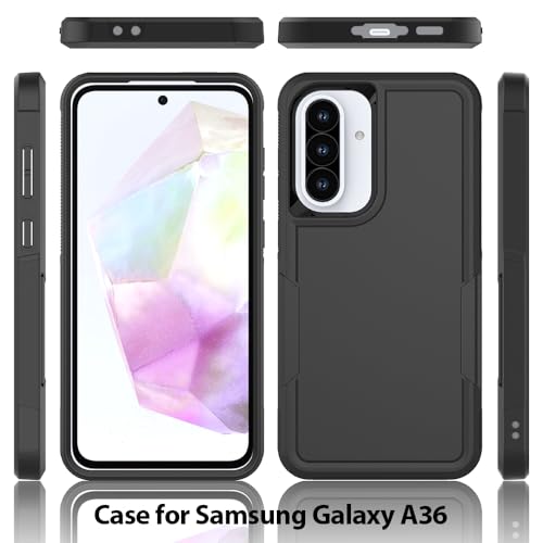 for Samsung Galaxy A37 / Galaxy A36 5G / Galaxy A57 5G Case: Dual Layer Protective Heavy Duty Cell Phone Cover Shockproof Rugged with Screen Protector - Military Protection Bumper Tough, Purple - color: Purple (PC) + Black (TPU)