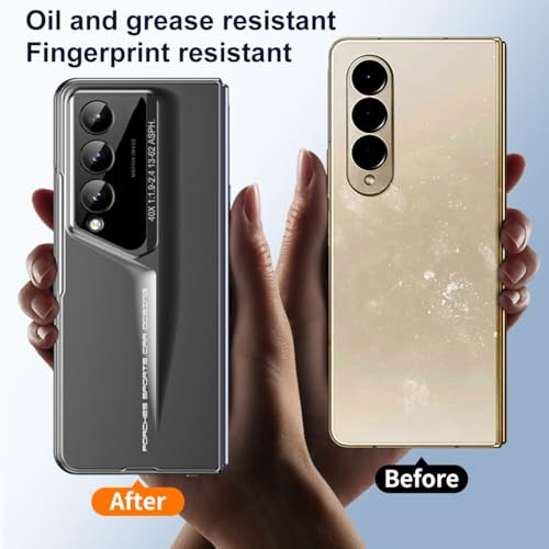 Smartphone Flip Cover for Samsung Galaxy Z Fold 4 Case with Built-in Screen Protector, Ultra Slim, Shockproof, Anti-Scratches, Hard PC Protective Phone Case for Galaxy Z Fold 4(Gray) - color: Gray