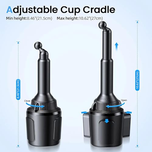 APPS2Car 15W Qi Fast Wireless Car Charger Solid Cup Holder Phone Mount