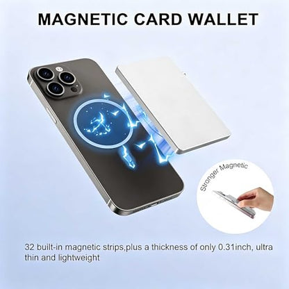 Magsafe Wallet Magnetic Card Holder for Phone, Silver - color: Slim Magnetic No Clip - Polished Silver