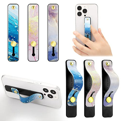 Weewooday 6 Pieces Phone Finger Strap Grip,Soft Color,Marble - color: Soft Color, style: Marble