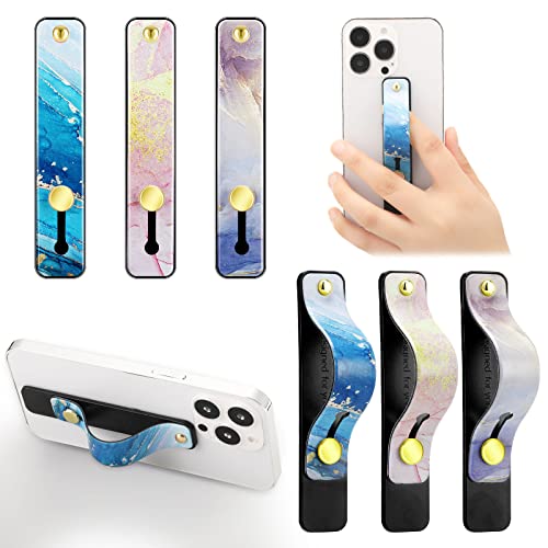 Weewooday 6 Pieces Phone Finger Strap Grip,Soft Color,Marble - color: Soft Color, style: Marble