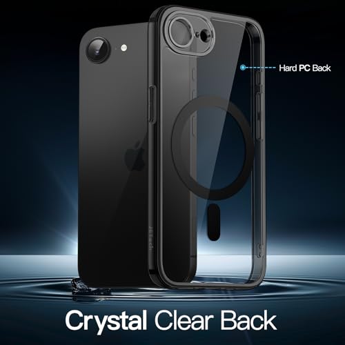 JETech Magnetic Case for iPhone 17e (2026) / iPhone 16e Compatible with MagSafe, Shockproof Phone Bumper Cover, Anti-Scratch Clear Back, 6.1-Inch Display (Black) - color: Black, size: iPhone 17e/16e