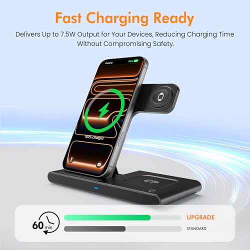 Wireless Charger Fast Charging Station 3 in 1 Charger Stand Home
