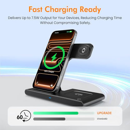 Wireless Charger Fast Charging Station 3 in 1 Charger Stand Home
