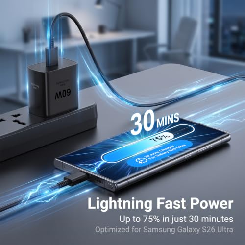 60W USB C Fast Charging Block Type C Wall Plug Charging Brick - size: 10FT-2Pack