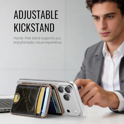 for Magsafe Wallet Magnetic RFID Blocking Card Holders, Coffee - color: Luxury Coffee