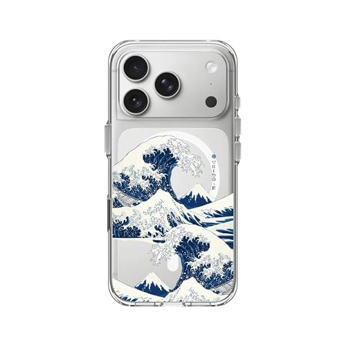 RhinoShield Clear MagSafe Compatible Case for iPhone 17 Pro | Strong Magnetic, Anti-Yellowing, Transparent, High Clarity, Shockproof, Military Grade Drop Protection - color: The Great Wave I, size: iPhone 17 Pro