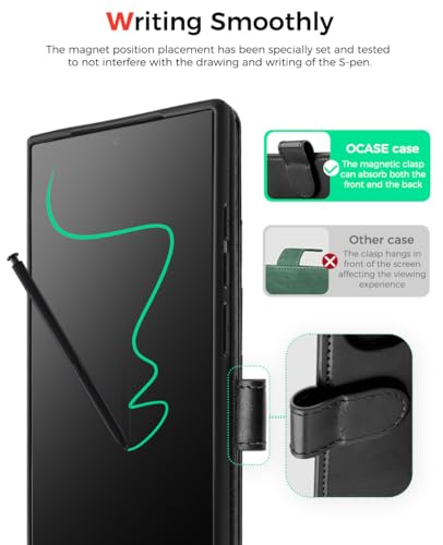 OCASE for Samsung Galaxy S24 Ultra Detachable Wallet Case with Card Holder, [2 in 1] PU Leather Flip Folio Case with RFID Blocking Magnetic Stand Shockproof Phone Cover 6.8 Inch 2024, Black | [Removable Magnetic Case] [Wireless Charging] [Card Slot] Mobil