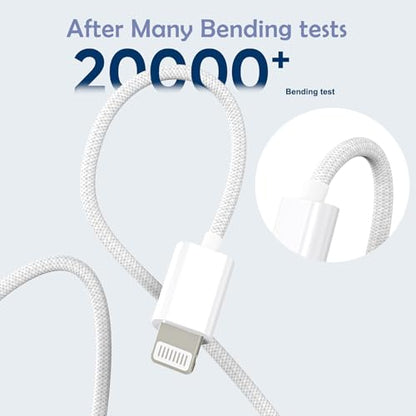 10FT Extra Long Braided iPhone Charger Fast Charging, 2Pack Lightning Cable - size: 2Pack 10FT