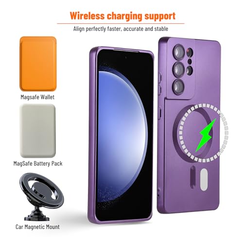 Magnetic for Samsung Galaxy S20 FE Case,Soft Silicone Samsung Galaxy S20 FE Phone Case with Camera Protection,Slim Fit Anti-Scratch Samsung S20 FE Case Cover Compatible with MagSafe,Purple - color: Purple, size: S20 FE