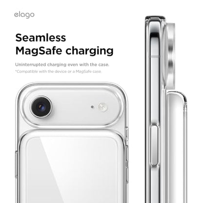 elago Hybrid Clear Case for MagSafe Battery Pack for iPhone Air | Compatible with MagSafe, PC + TPU Hybrid Technology, Anti-Yellowing, Crystal Clear, Shockproof Cover (Transparent)