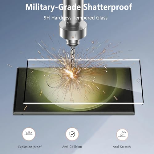 Tempered Glass Screen Protector for Samsung Galaxy S23 Ultra, 3-Pack 3D Full Edge Coverage Film, 9H HD Bubble-Free Film, Anti-Scratch Premium Protective Glass for Galaxy S23 Ultra 5G 6.8 Inch - size: Samsung Galaxy S23 Ultra