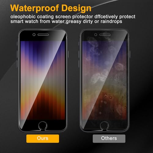 3 Pack Privacy Screen Protector for iPhone SE 2022/SE 2020/8/7 (iPhone 2nd/3rd Generation), Anti Spy Tempered Glass 9H Hardness, Black Protector Anti Spy, Bubble Free, Anti-Scratch - size: iPhone SE 2022/2020/8/7 FK3