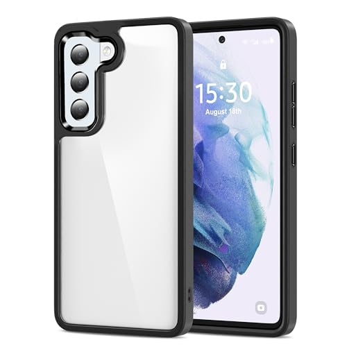 HOOMIL Case for Samsung Galaxy S21+ Plus (ONLY 6.7-Inch), Non-Yellowing, Drop Protection, Anti-Scratch Transparent Hard Back Phone Cover - Black Clear - color: Black Clear, size: Samsung Galaxy S21 Plus