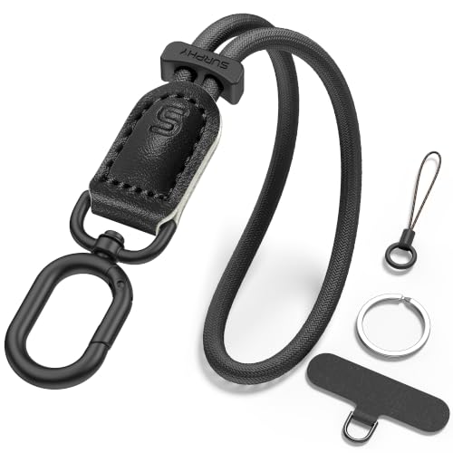 SURPHY Phone Wrist Strap, Keychain Wristlet, Phone Lanyard with Tether Tab - color: All Black