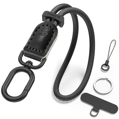 SURPHY Phone Wrist Strap, Keychain Wristlet, Phone Lanyard with Tether Tab - color: All Black