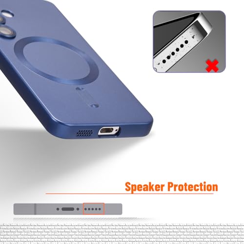 Magnetic for Samsung Galaxy S21 Plus Case,Soft Silicone Slim Fit Anti-Scratch Phone Case Cover with Camera Protection,Compatible with MagSafe,Dark Blue - color: Dark Blue, size: S21 Plus