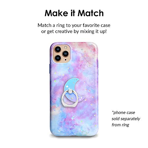 VELVET CAVIAR Cell Phone Ring Holder - Finger Ring & Stand - Improves Phone Grip Compatible with iPhone, Galaxy, Most Smartphones (Moon) - color: Moon