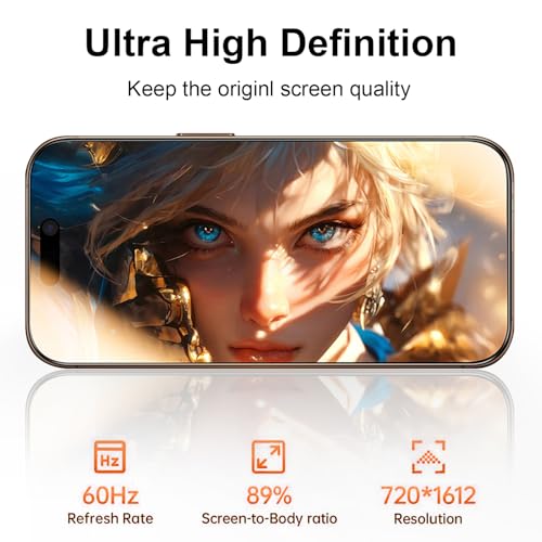 OneFish for iPhone 17 Pro Screen Protector 6.9 inch HD Clear | Tempered Glass Full Coverage , 9H Hardness Scratch Resistant , Anti-Fingerprint ， Easy Installation , 2 Pack - size: iPhone 17Pro