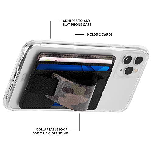 Case-Mate - Stick On Credit Card Wallet - Phone Holder - Loop Pockets - Ultra-Slim Card Holder - Finger Loop for Secure Hold - fit - Apple – iPhone – Samsung – Galaxy – Camo - color: Camo Loop