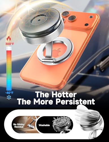 Car Phone Holder for Magsafe, [105+LBS Suction & 3800gf Magnetic] - color: Silver