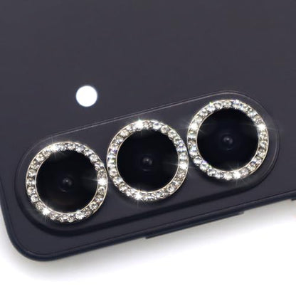 for Samsung Galaxy S26 / S26 Plus Camera Lens Protector, Bling Diamond Metal Ring Tempered Glass Lens Cover, Sparkly Rhinestone Accessories (Black) - color: Black