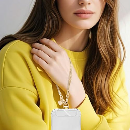 Phone Charm Strap Detachable Wrist Strap For iPhone Anti Theft Strap Phone Chain Wristlet - color: Golden Yellow