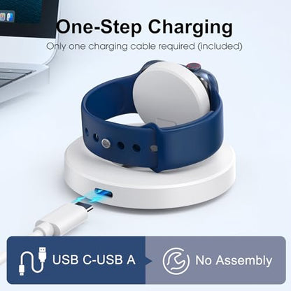 Upgraded for Apple Watch Charger, Foldable Travel Fast Charging Dock - color: White