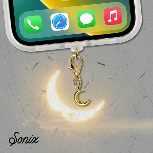 Sonix Dust Plugs - USB C + Lightning Compatible - Charging Port Charms (3 Pack) - Celestial - Sunburst, Teardrop Jewel, Crescent Moon - color: Celestial