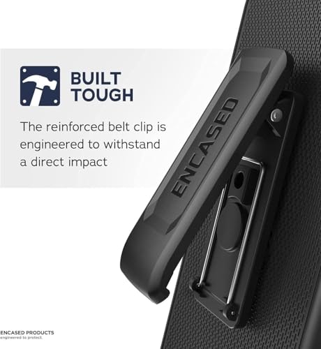 Encased Waterproof Belt Case Designed for Samsung Galaxy S24 Ultra - Full Body Protective Case with Screen Protector Built-in with Holster Clip (Clear/Black) - size: S24 Ultra