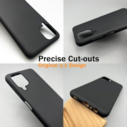 TENOC Phone Case for Samsung Galaxy A12 4G, Black Case Anti-Fingerprint Protective Bumper Matte Cover - color: Black Matte, size: A12