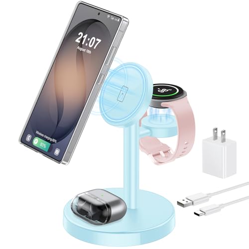 Aeinidi Super Fast Strong Magnetic Wireless Charger for Samsung - color: SkyBlue, size: 15W