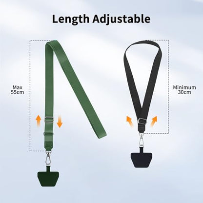 CACOE Phone Lanyard, Black+Dark Green,2 Pcs - color: Black+dark Green, size: 21.65"