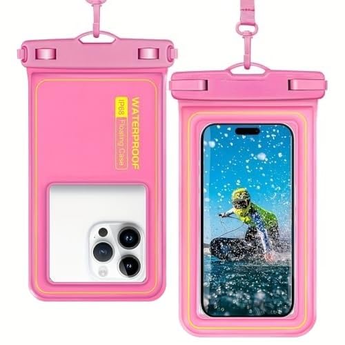 MWXJ Waterproof Phone Pouch - 6 Colors Universal Touchscreen Waterproof Phone Bag for Swimming, Beach & Outdoor Use (Pink) - color: Pink