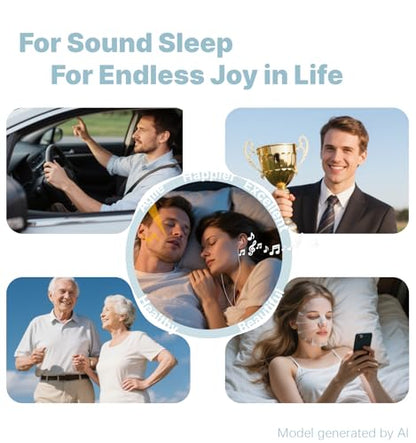 Hmusic 3.5mm Wired Sleep Earbuds, 2g Lightweight Earphones for Side Sleeper - color: Black, size: Audio Jack