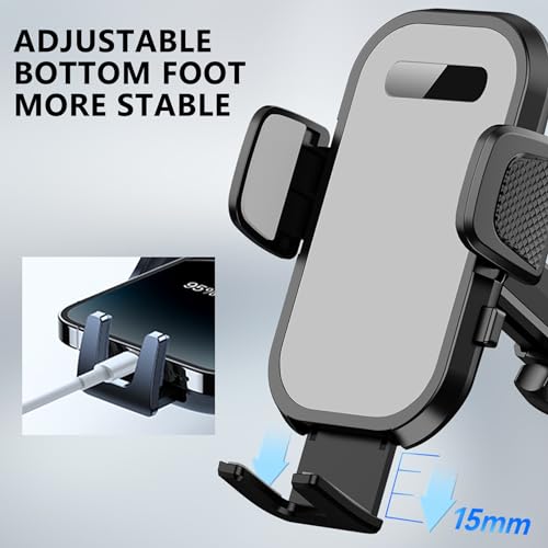 Car Phone Holder Phone Mount for Car Windshield Dashboard Air Vent Universal Hands Free Automobile Cell Phone Holder Fit for iPhone Samsung Moto Smartphone (Black)