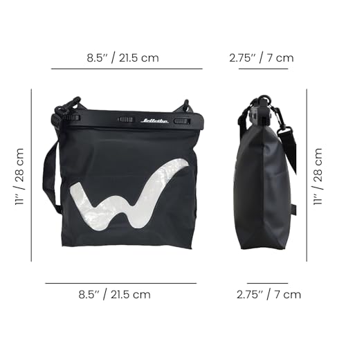 Jettribe Waterproof PWC Ride Bag - Submersible Dry Bag Pouch with Triple Snap-Lock & Heat Welded Seams - Adjustable Shoulder Strap Crossbody for Jet Ski, Kayaking, Boating & Beach - 11" x 8.5"