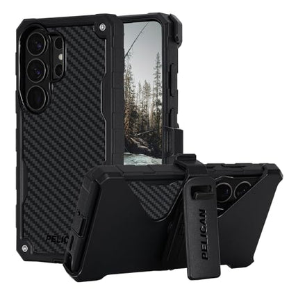 Pelican Shield Samsung Galaxy S26 Ultra Case - Rugged Phone Case - Carbon | Magnetic & Wireless Charging Case w/24ft Military-Grade Drop Protection & Belt Clip Holster for Samsung Galaxy S26 Ultra - color: Carbon, size: Samsung Galaxy S26 Ultra