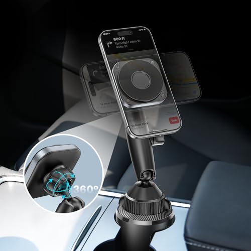 EXELIQ Upgraded Magnetic Cupholder Phone Holder, Ultra Strong N55 Magnets - size: N55
