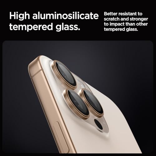 Spigen Camera Lens Protector for iPhone 16 Pro Max,16 Pro - Desert Titanium - color: Desert Titanium