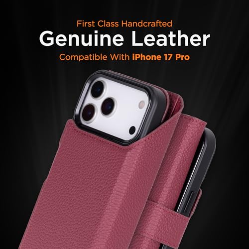 Bayelon iPhone 17 Pro Trifold Wallet Case - RFID & MagSafe Compatible - Burgundy - color: Burgundy, size: iPhone 17 Pro