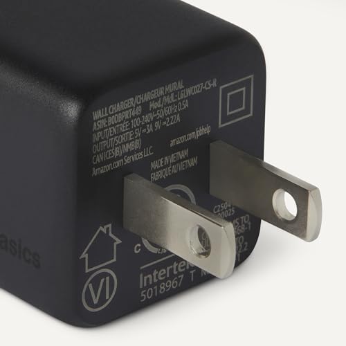 Amazon Basics 20W Fast Charging USB-C Nano GaN Wall Charger, 1-Port PD 3.1, Compact Travel-Friendly, Wide Compatibility for iPhone, Tablets, Phones, Black - color: Black, style: 20 W One Port