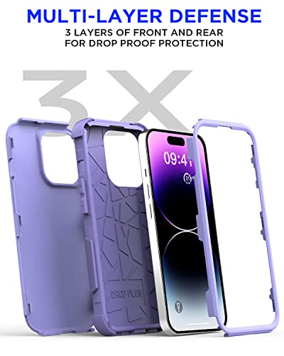 AICase iPhone 14 Pro Max (6.7") Heavy Duty 3-Layer Military Grade Protection, Shockproof/Dropproof/Dustproof, Rugged Pocket-Friendly Cover - color: Purple