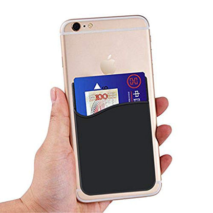 HEKEUOR Silicone Card Keeper Phone Wallet Credit Card ID Card Holder For Iphone, Android and Most Smartphones (1 Black + 1 Navy + 1 Blue)